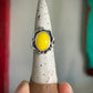 Yellow Rosarita Slag Glass Ring Gothic Vibes in size 6.75
