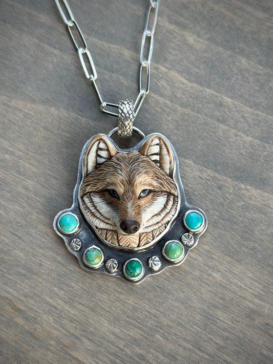 Supernova Turquoise + Laura Mears Wolf Pendant