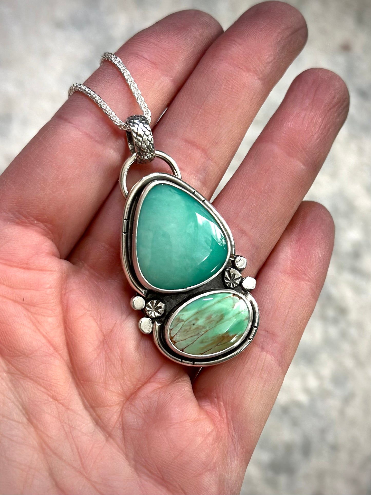 Desert Bloom + Australian Variscite Color Totem Pendant