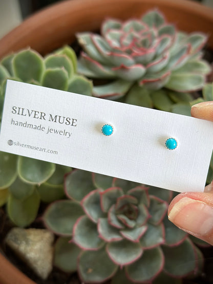 Turquoise Sterling Silver Stud Earrings