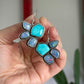 Opal + Turquoise Half Flower Earrings