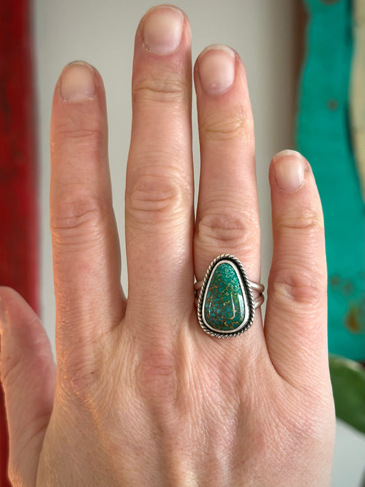 Patagonia Turquoise Twist Ring in size 7