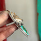 High Grade Royston Turquoise Laura Mears Wolf Pendant with Succulents