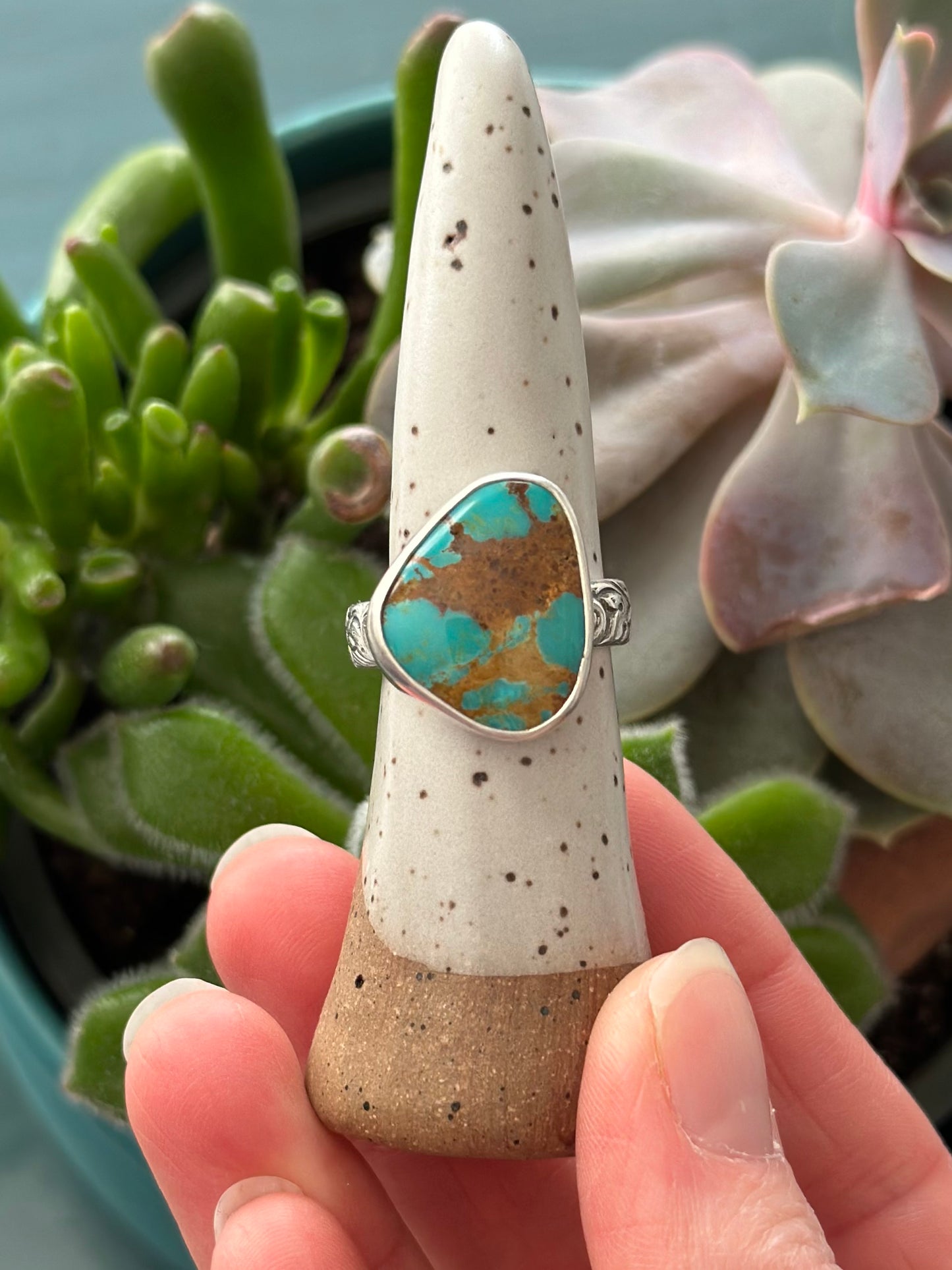 Rising Phoenix Turquoise Ring in size 8.75