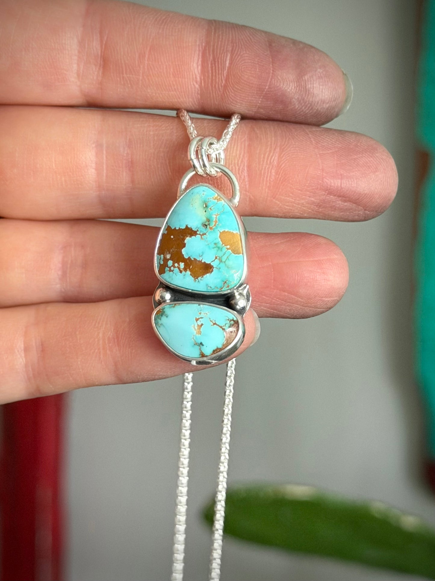 Royston Royal Blue Turquoise Double Totem Pendant