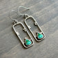 Sonoran Turquoise Rectangle Dotted Hoop Earrings in Green v3