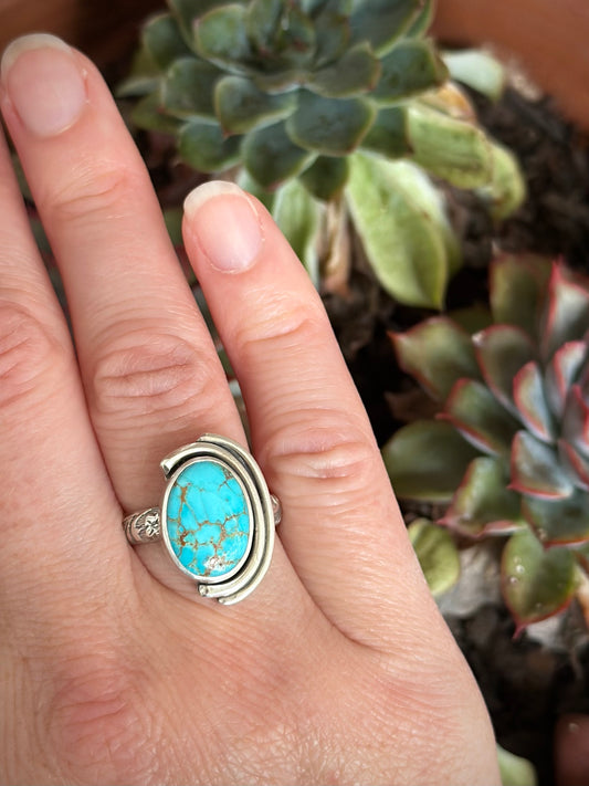 Sierra Bella Turquoise Art Deco Ring in size 8