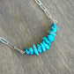 White Water Turquoise Bead Paperclip Necklace