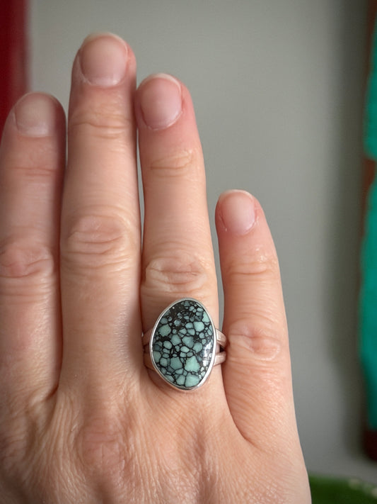 Desert Bloom Variscite Ring in size 7.75 to 8