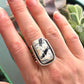 White Buffalo Art Deco Ring in size 10