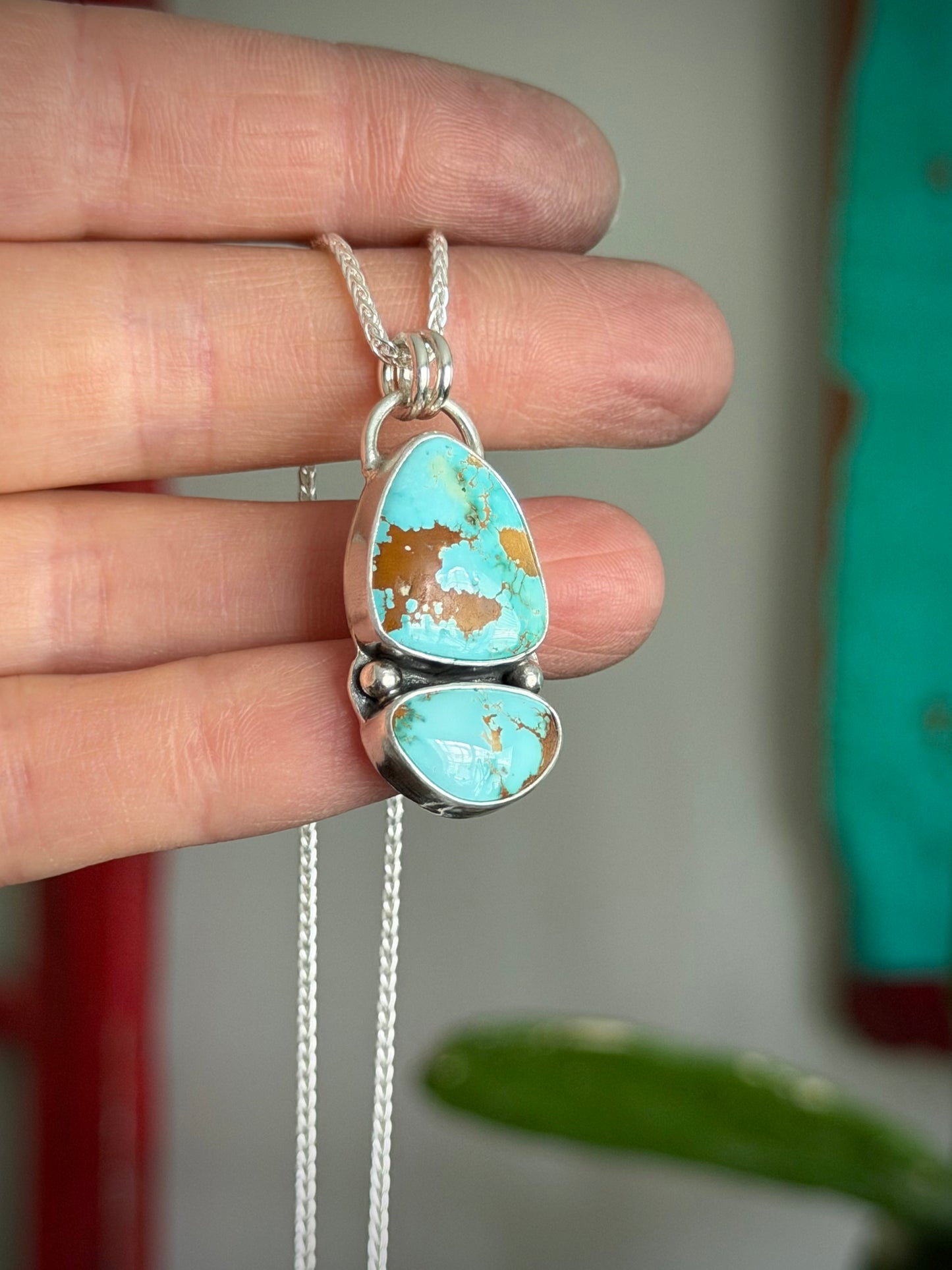 Royston Royal Blue Turquoise Double Totem Pendant