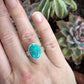 Emerald Valley Turquoise Ring Spiral Swirl Band in size 7.75