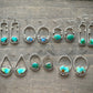 Sonoran Turquoise Teardrop Hoop Earrings in Blue-Green