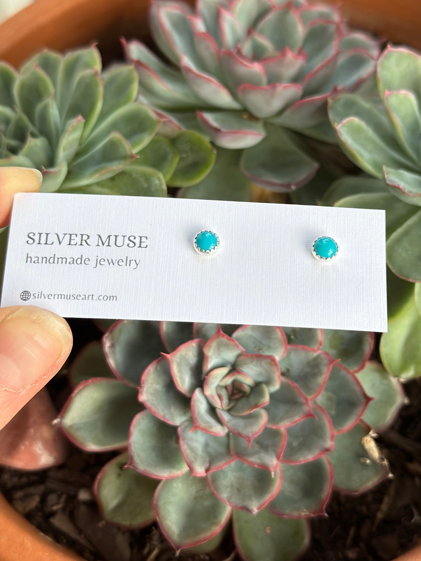 Turquoise Sterling Silver Stud Earrings