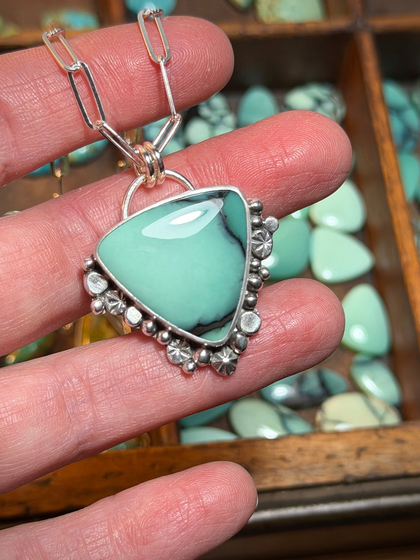 Desert Bloom Variscite Funky Pendant