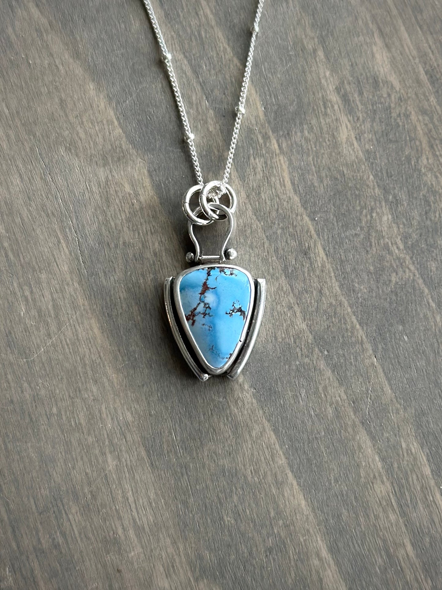 Golden Hills Turquoise Art Deco Point Pendant with Hinge