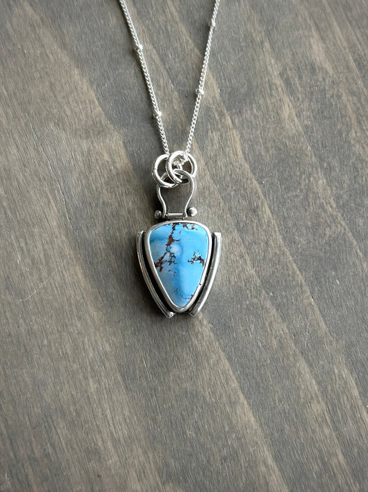 Golden Hills Turquoise Art Deco Point Pendant with Hinge