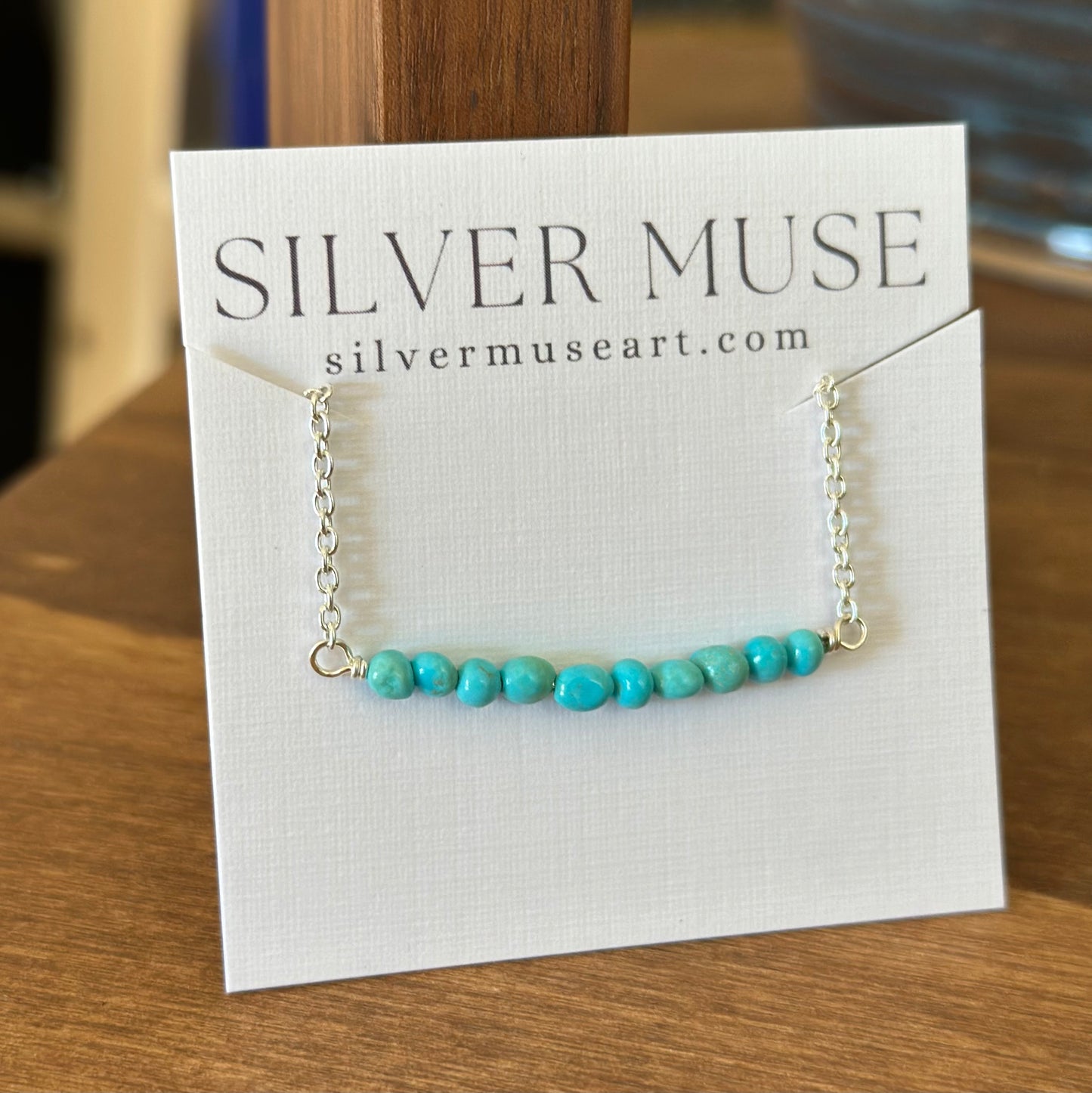 Blue Ridge Turquoise Bead Bar Necklace