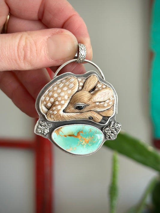 Laura Mears Fawn Pale Royston Turquoise Pendant