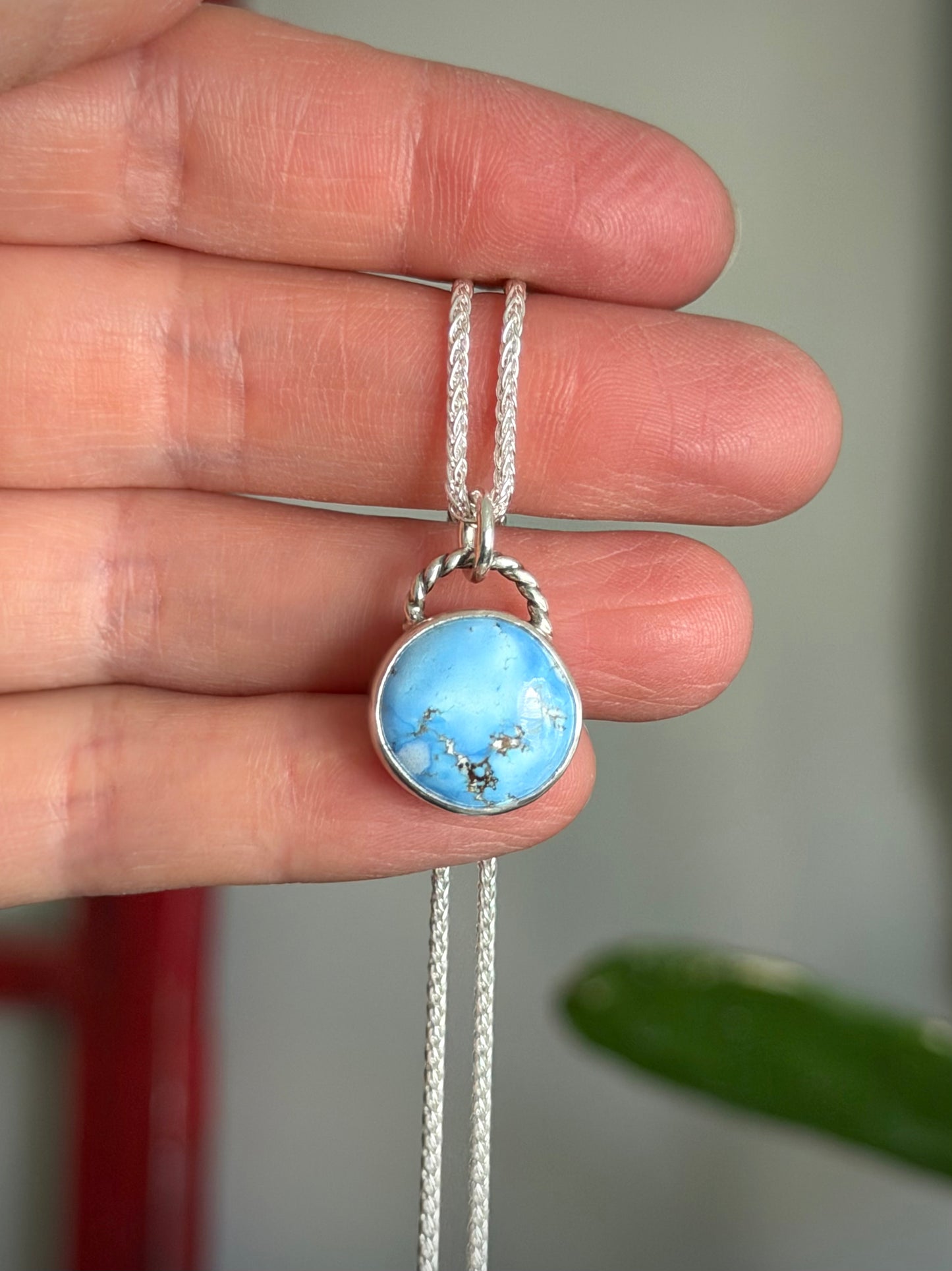 Golden Hills Turquoise Round Twist Pendant
