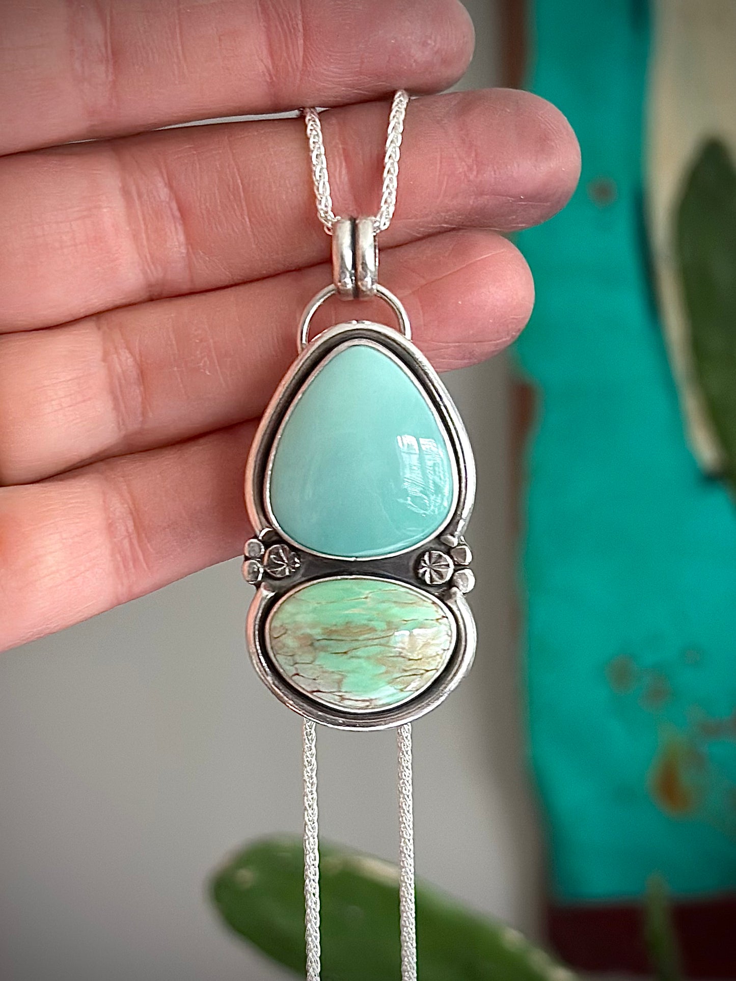 Desert Bloom + Australian Variscite Color Totem Pendant