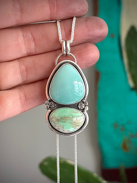Desert Bloom + Australian Variscite Color Totem Pendant