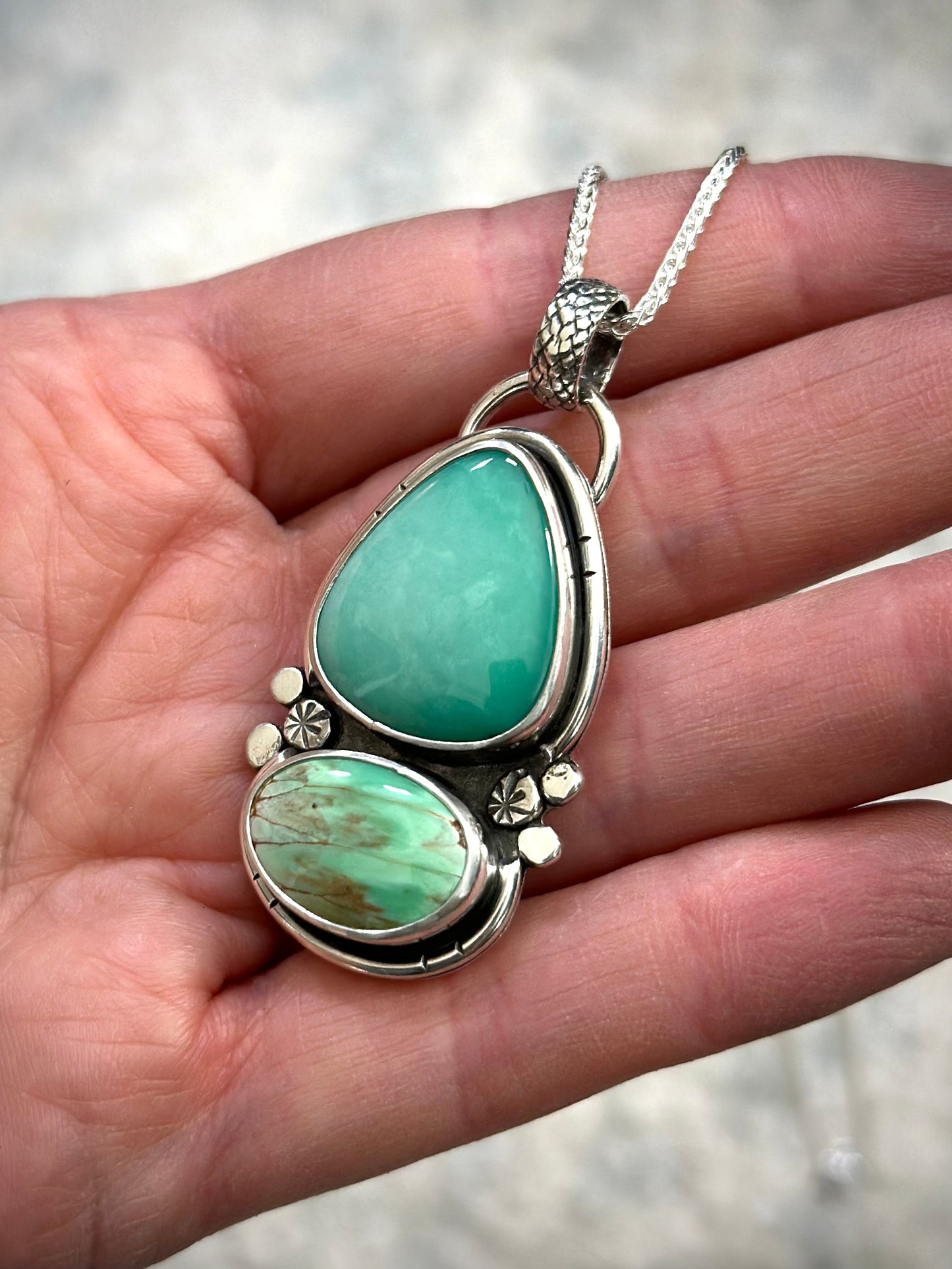 Desert Bloom + Australian Variscite Color Totem Pendant