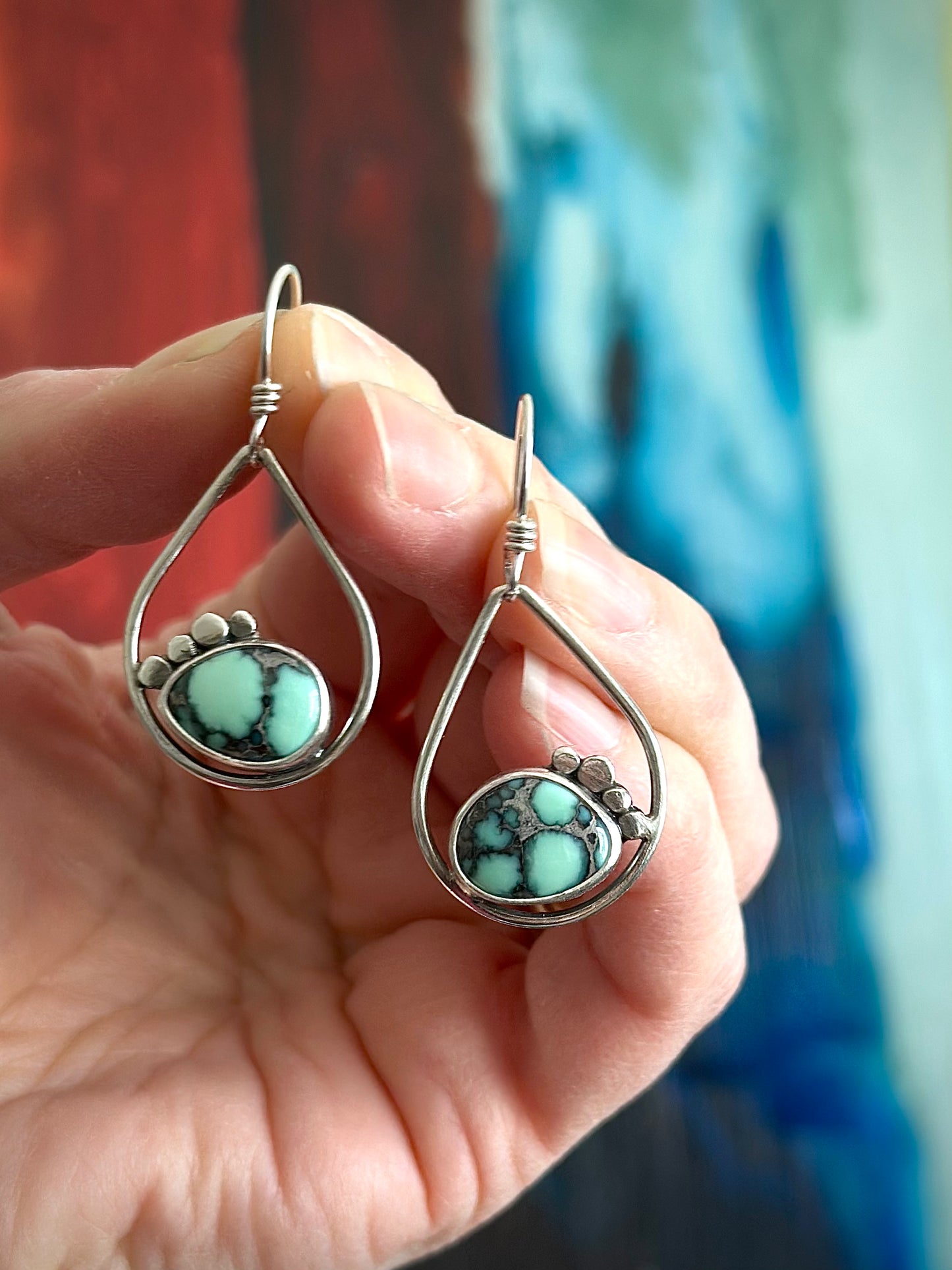 Calypso Variscite Teardrop Hoop Earrings