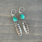 Sonoran Turquoise + Laura Mears Owl Feather Leverback Earrings in Green