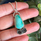 Natural Kingman Turquoise Double Flower Pendant