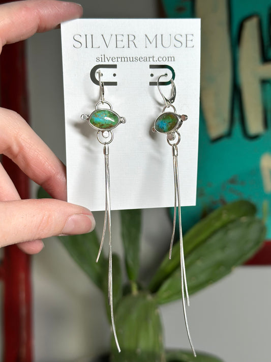 Emerald Valley Turquoise Fringe Earrings