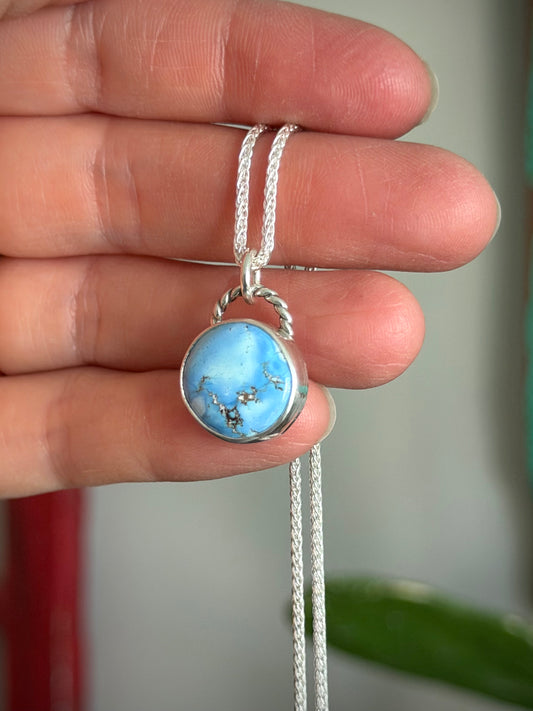Golden Hills Turquoise Round Twist Pendant