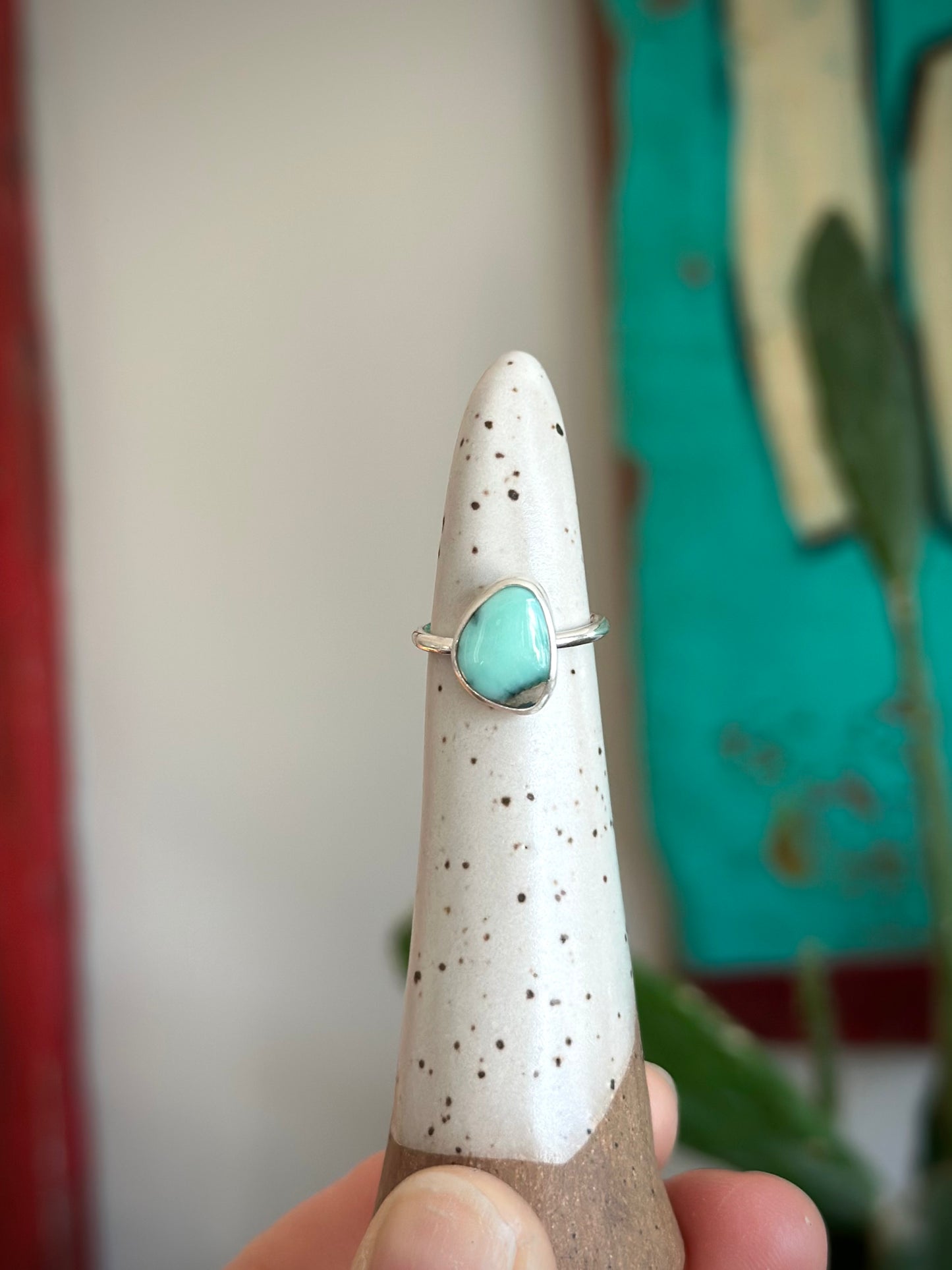 Desert Bloom Variscite Stacker Ring in size 4.25