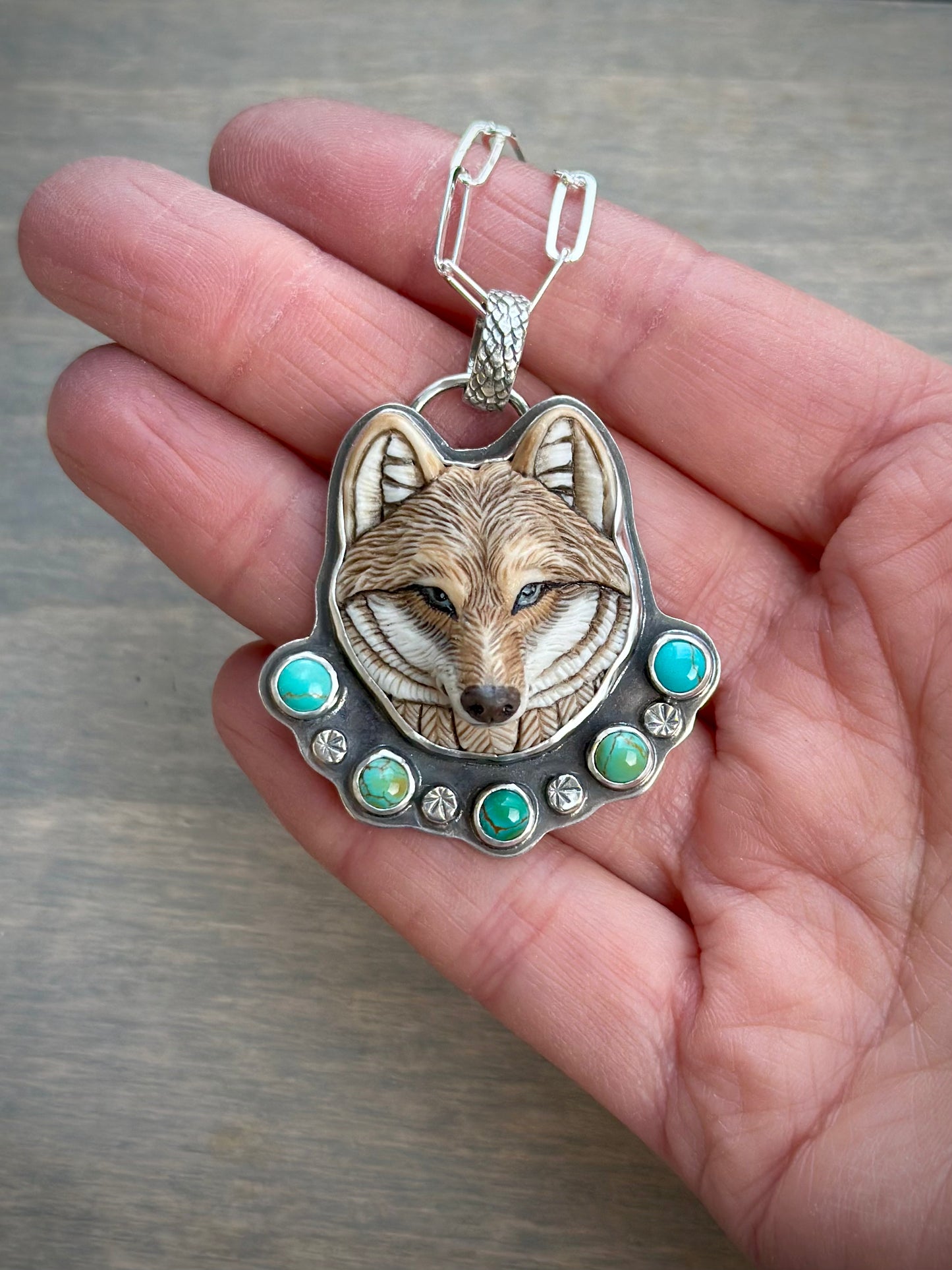 Supernova Turquoise + Laura Mears Wolf Pendant