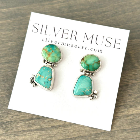 Emerald Valley Turquoise Hinge Stud Earrings