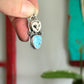Laura Mears Owl Face Golden Hills Turquoise Pendant with Succulents