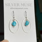 Blue Moon Turquoise Bead + Hoop Dangle Earrings