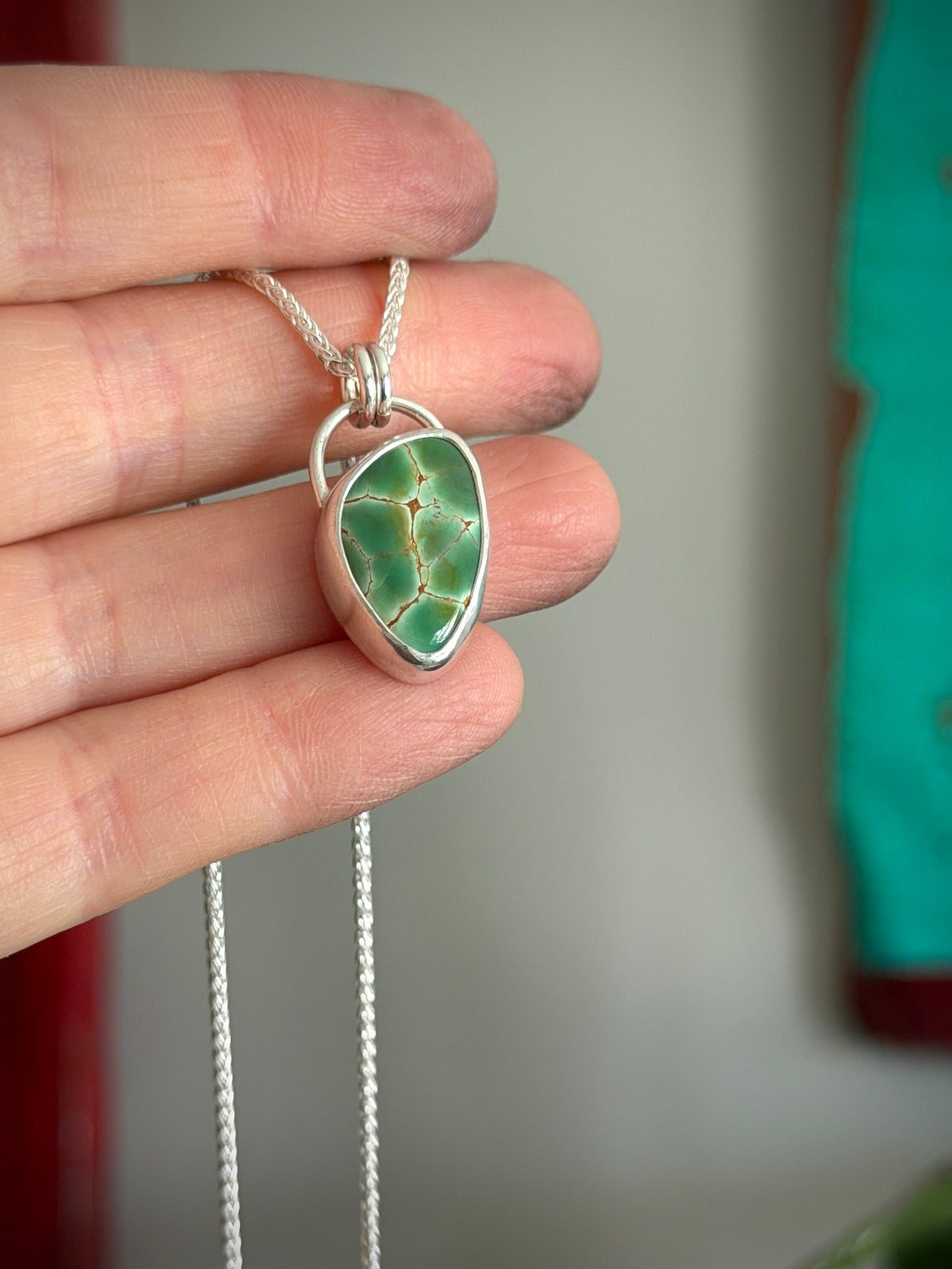 Turtleback Australian Variscite Pendant