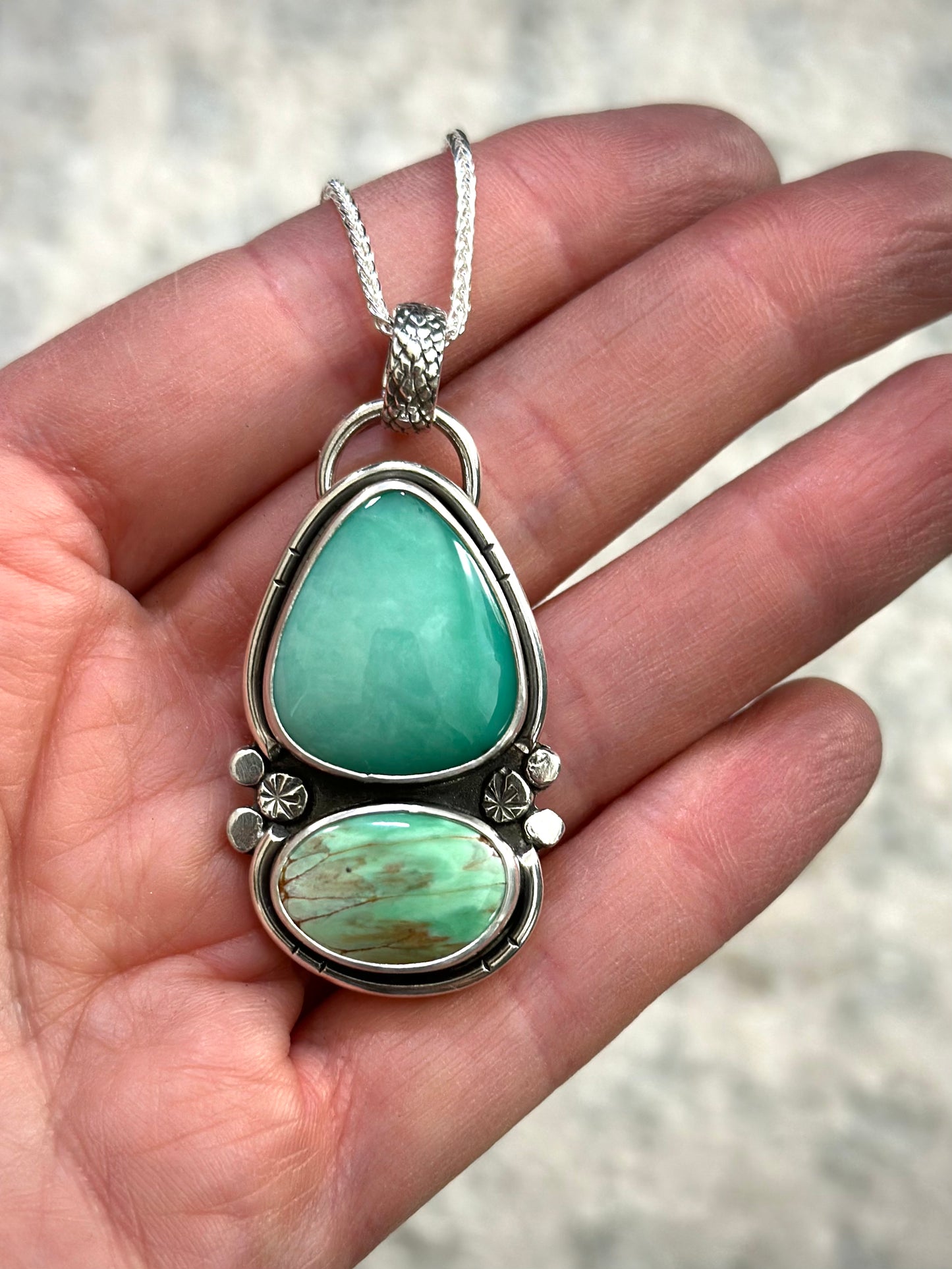 Desert Bloom + Australian Variscite Color Totem Pendant