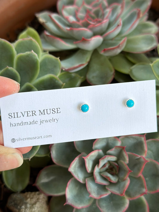 Turquoise Sterling Silver Stud Earrings