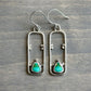 Sonoran Turquoise Rectangle Dotted Hoop Earrings in Green v3