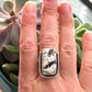 White Buffalo Art Deco Ring in size 10