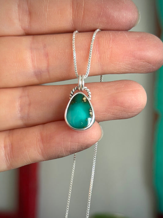 Royston Royal Blue Turquoise Necklace in Teal Teardrop
