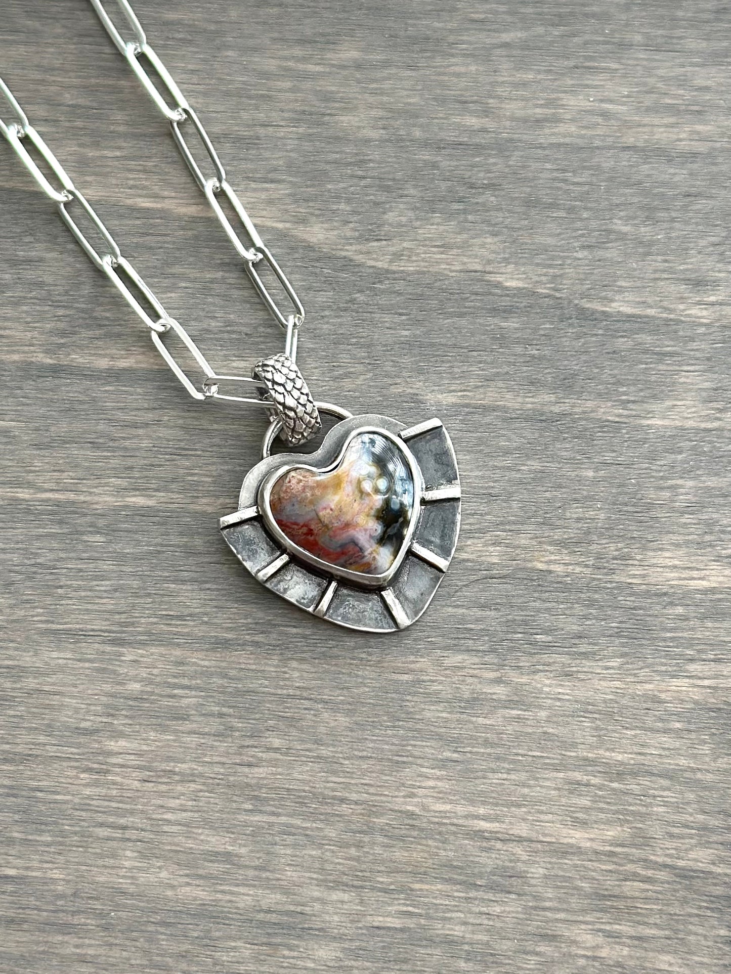 Ocean Jasper Radiant Heart Necklace