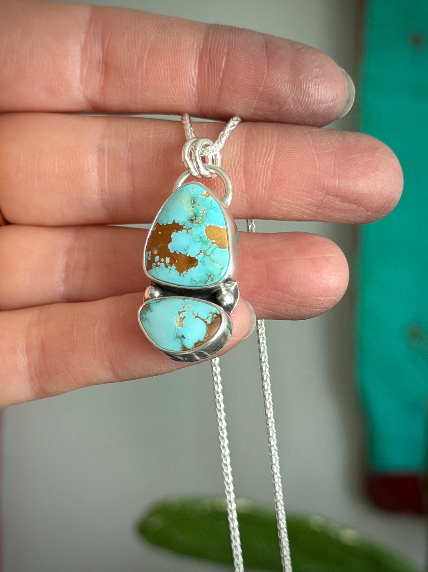 Royston Royal Blue Turquoise Double Totem Pendant