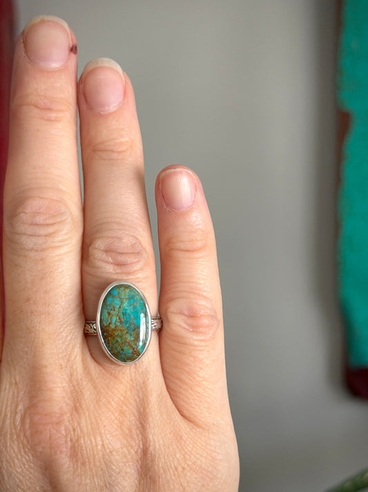 Royston Turquoise Ring in size 7.75