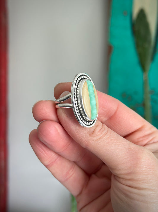 Australian Variscite Ribbon Ring