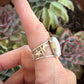 White Opal Moon and Stars Ring size 8.5