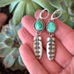 Sonoran Turquoise + Laura Mears Owl Feather Leverback Earrings in Green