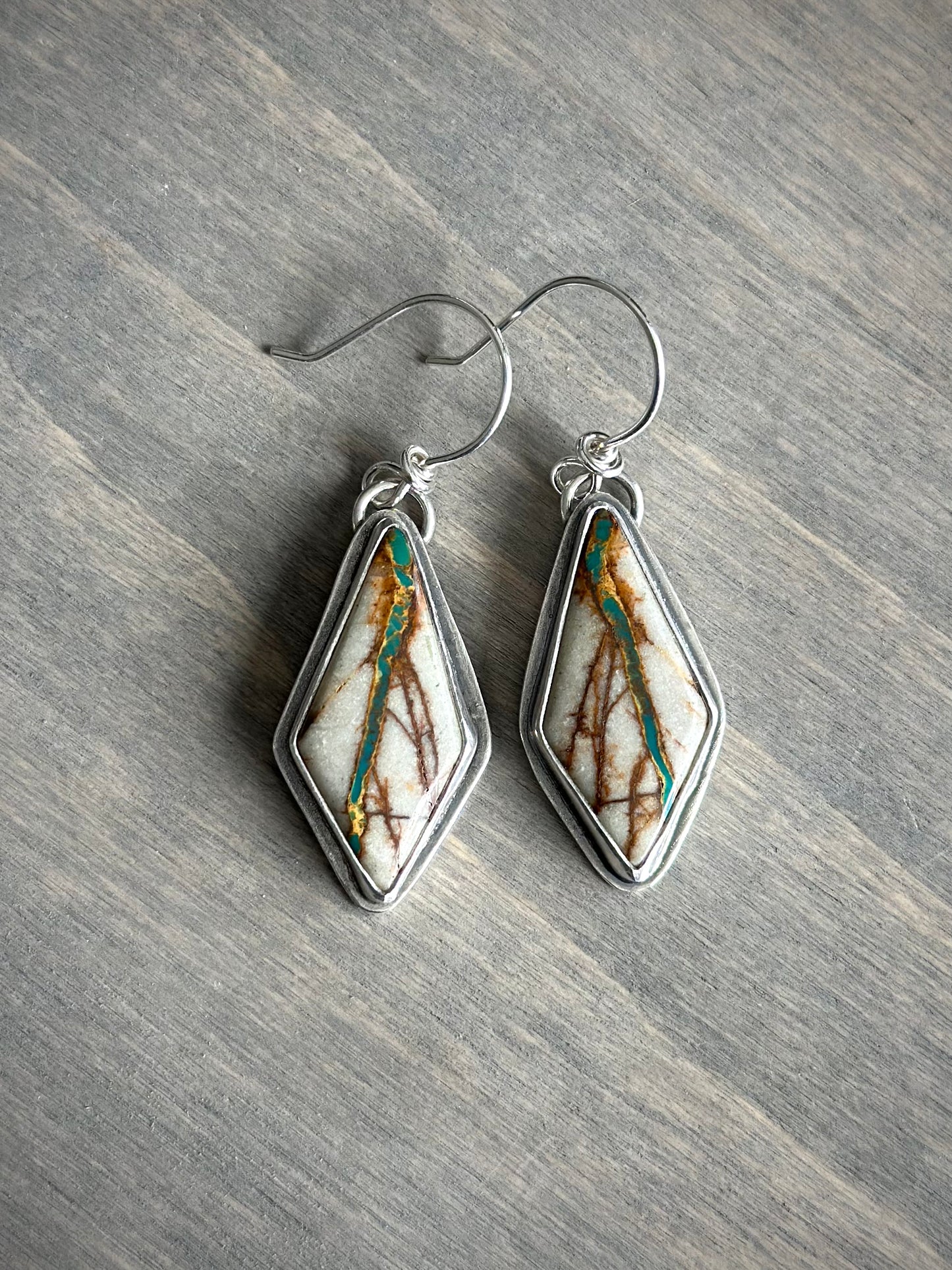 Diamond Royston Ribbon Turquoise Earrings